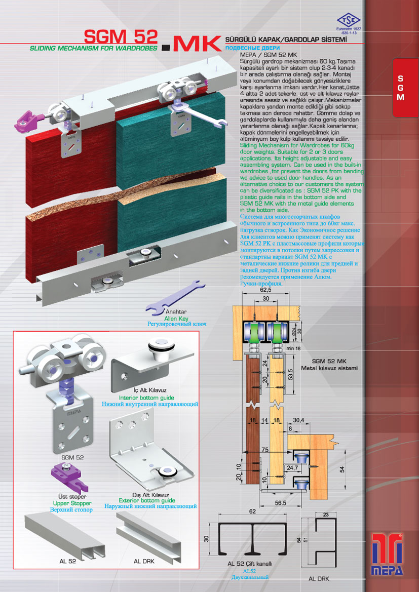 SGM 52 MK Sürgülü Kapak - Gardolap Sistemi