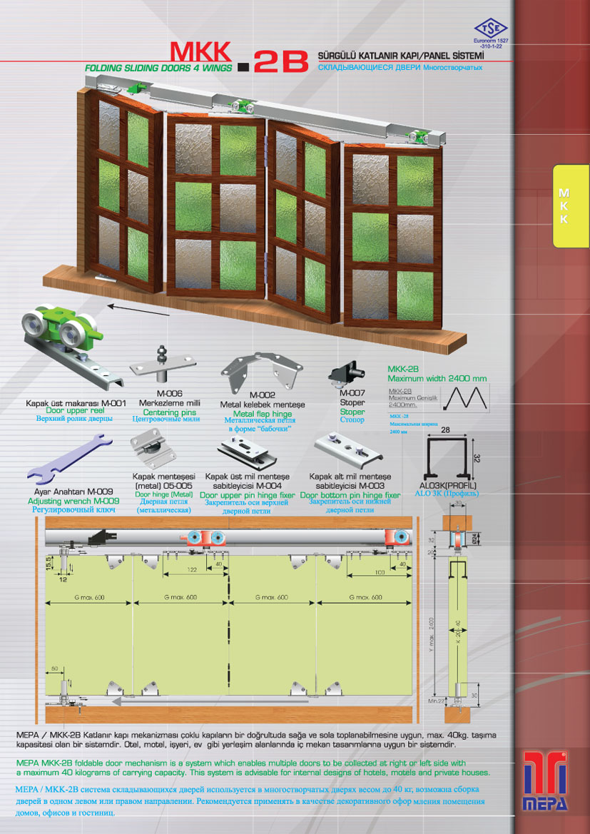MKK-2B Sürgülü Katlanır Kapı - Panel Sistemi